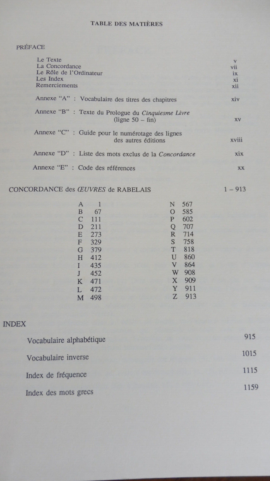 Concordance des oeuvres de Rabelais (Dixon & Dawson) 1992