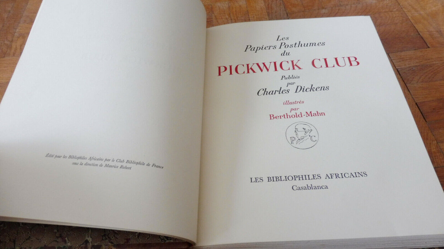 Les Papiers posthumes du Pickwick Club (Charles Dickens) 1946 3/3 illus. Mahn
