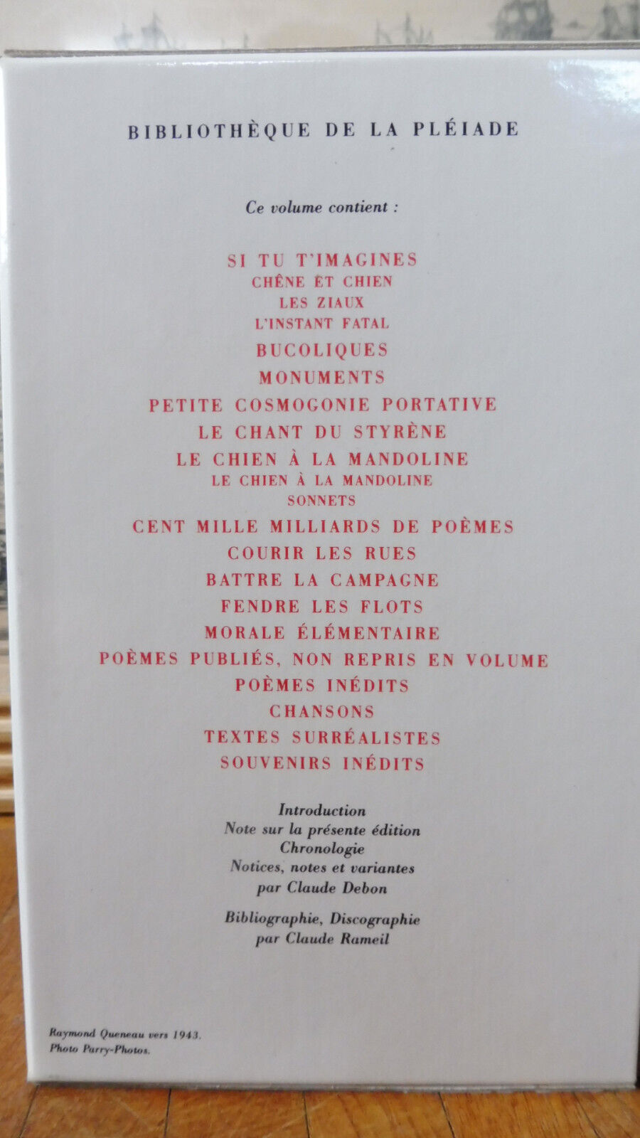 Oeuvres de Queneau t.1 1992 PLEIADE TBE