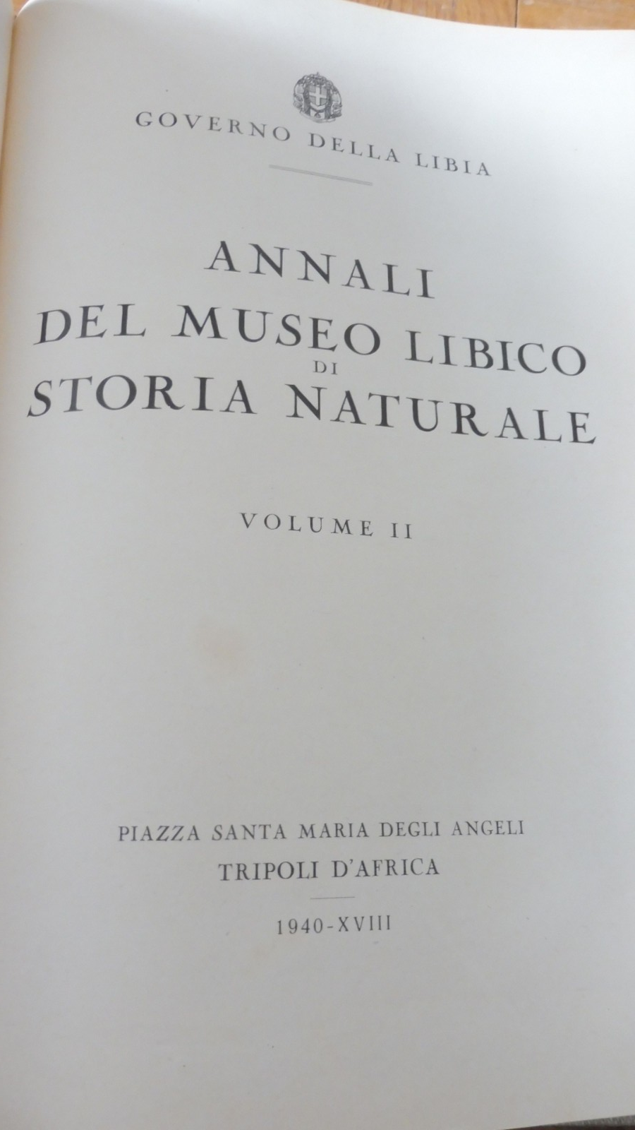 Annali del museo libico di storia naturale (Gov. delle Libia) 1939-53 4/4