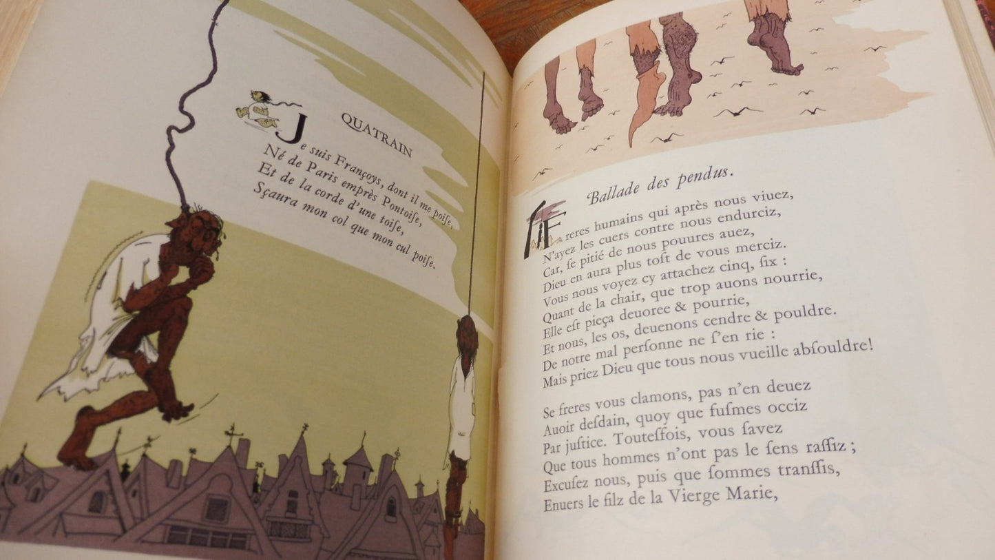 Oeuvres de François Villon 1943 illus. Dratz VELIN + suites + BàT signé