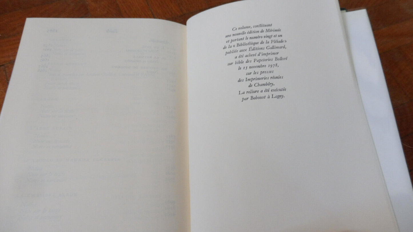 Oeuvres de Mérimée 1978 PLEIADE TBE