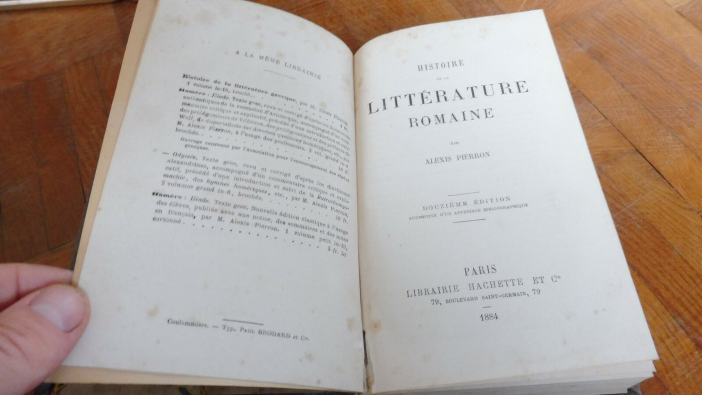 Histoire de la littérature Romaine (Alexis Pierron) 1884