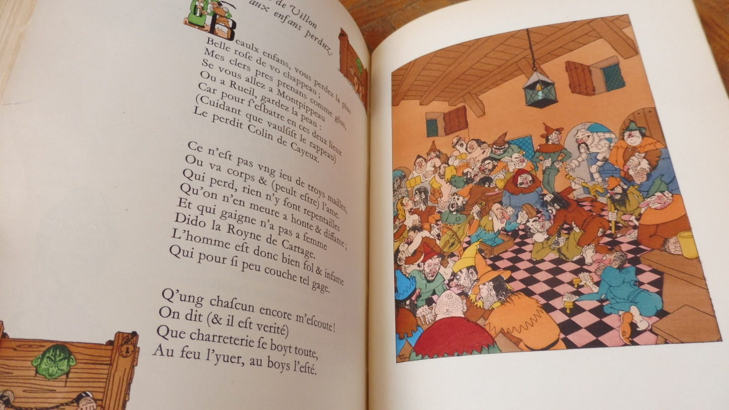 Oeuvres de François Villon 1943 illus. Dratz VELIN + suites + BàT signé