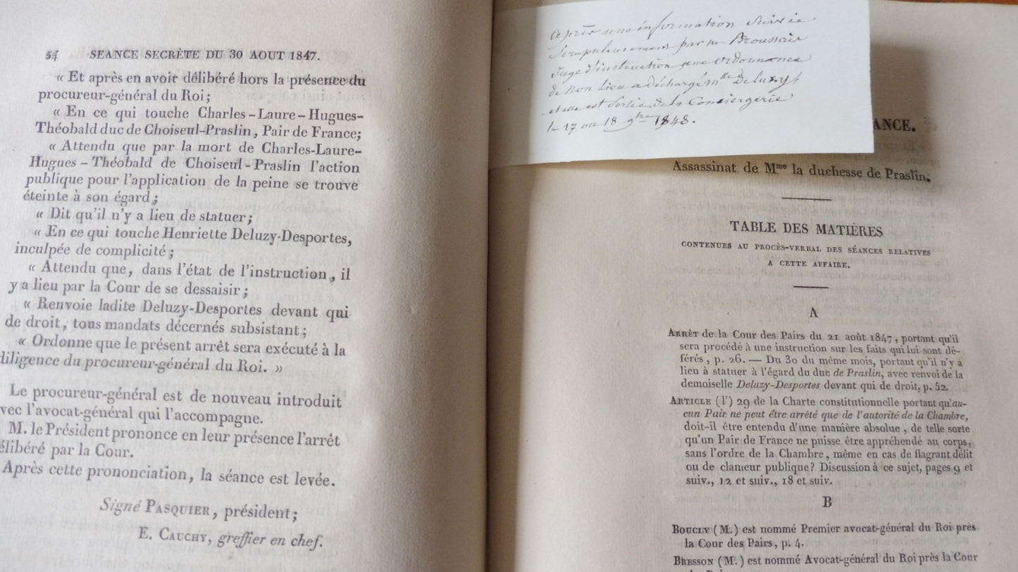 Recueil de pièces. Assassinat de la Duchesse de Praslin 1847 EO