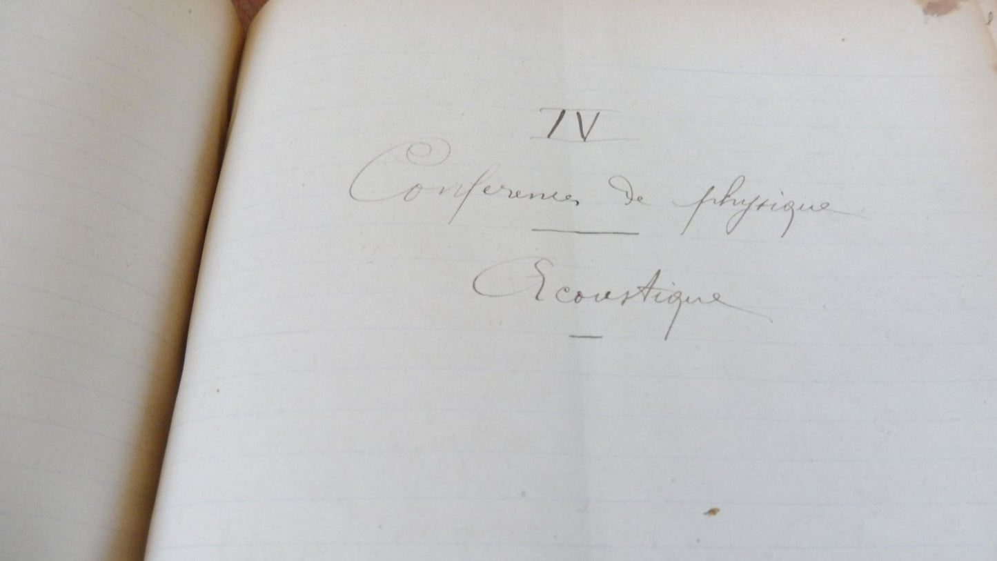 Conférences de René Blondlot 1883-84 SCIENCES PHYSIQUE MANUSCRIT