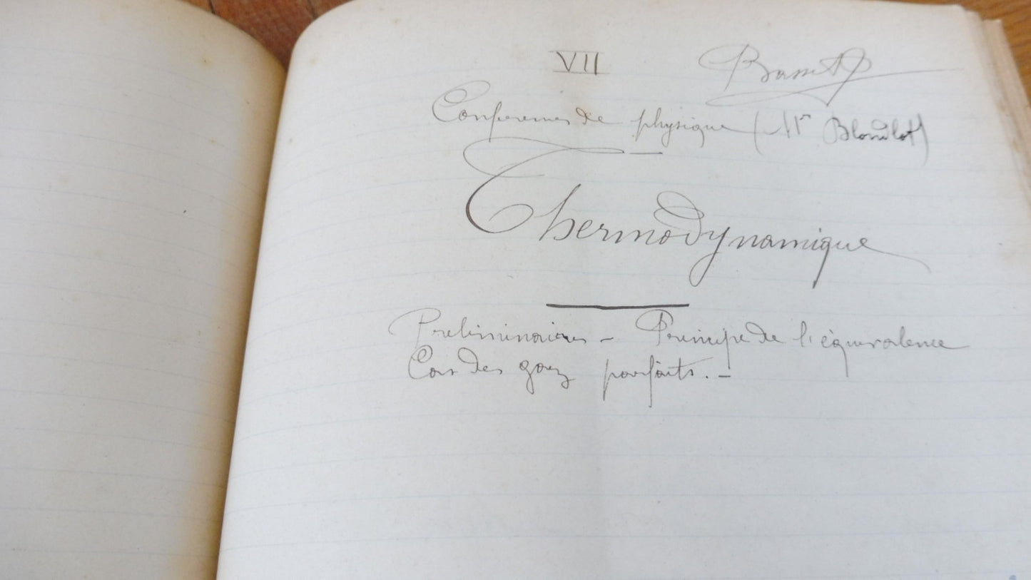 Conférences de René Blondlot 1883-84 SCIENCES PHYSIQUE MANUSCRIT