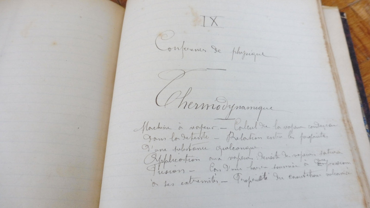 Conférences de René Blondlot 1883-84 SCIENCES PHYSIQUE MANUSCRIT