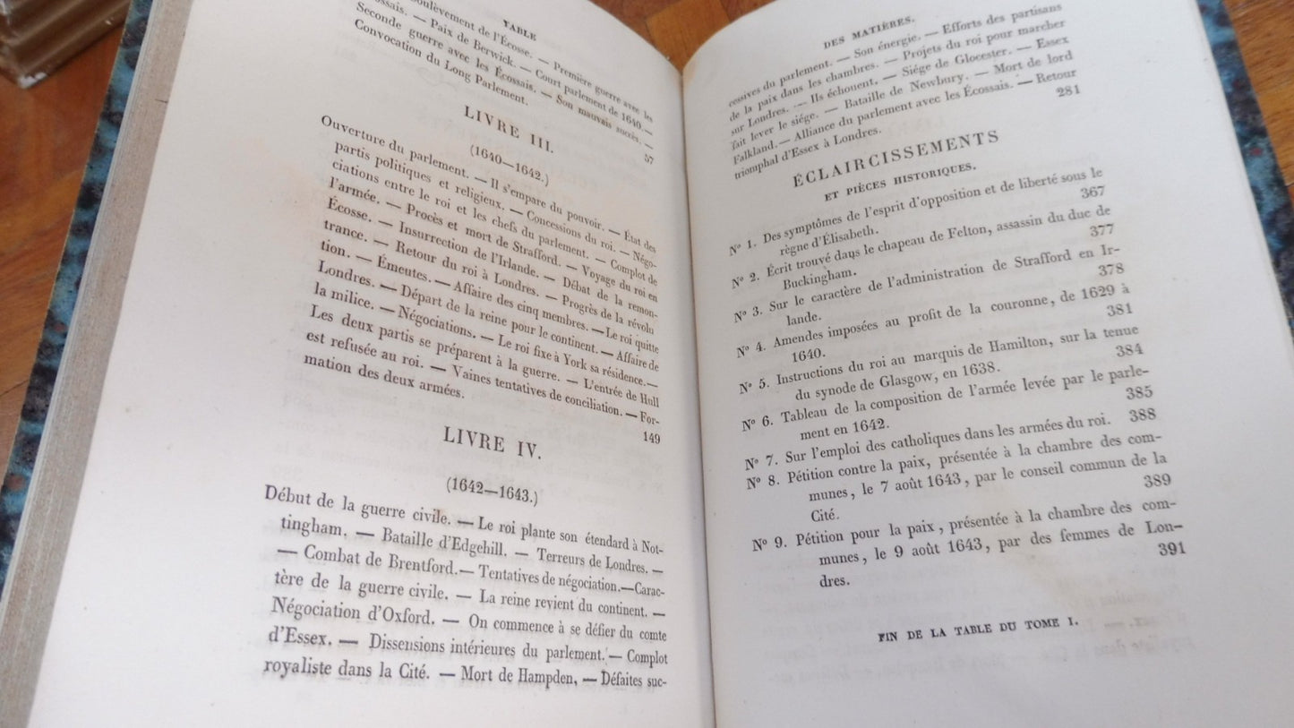 Histoire de la révolution d'Angleterre (Guizot) 1841 2/2 Reliure signée
