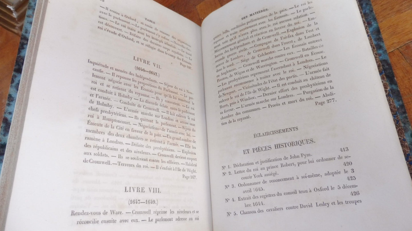 Histoire de la révolution d'Angleterre (Guizot) 1841 2/2 Reliure signée