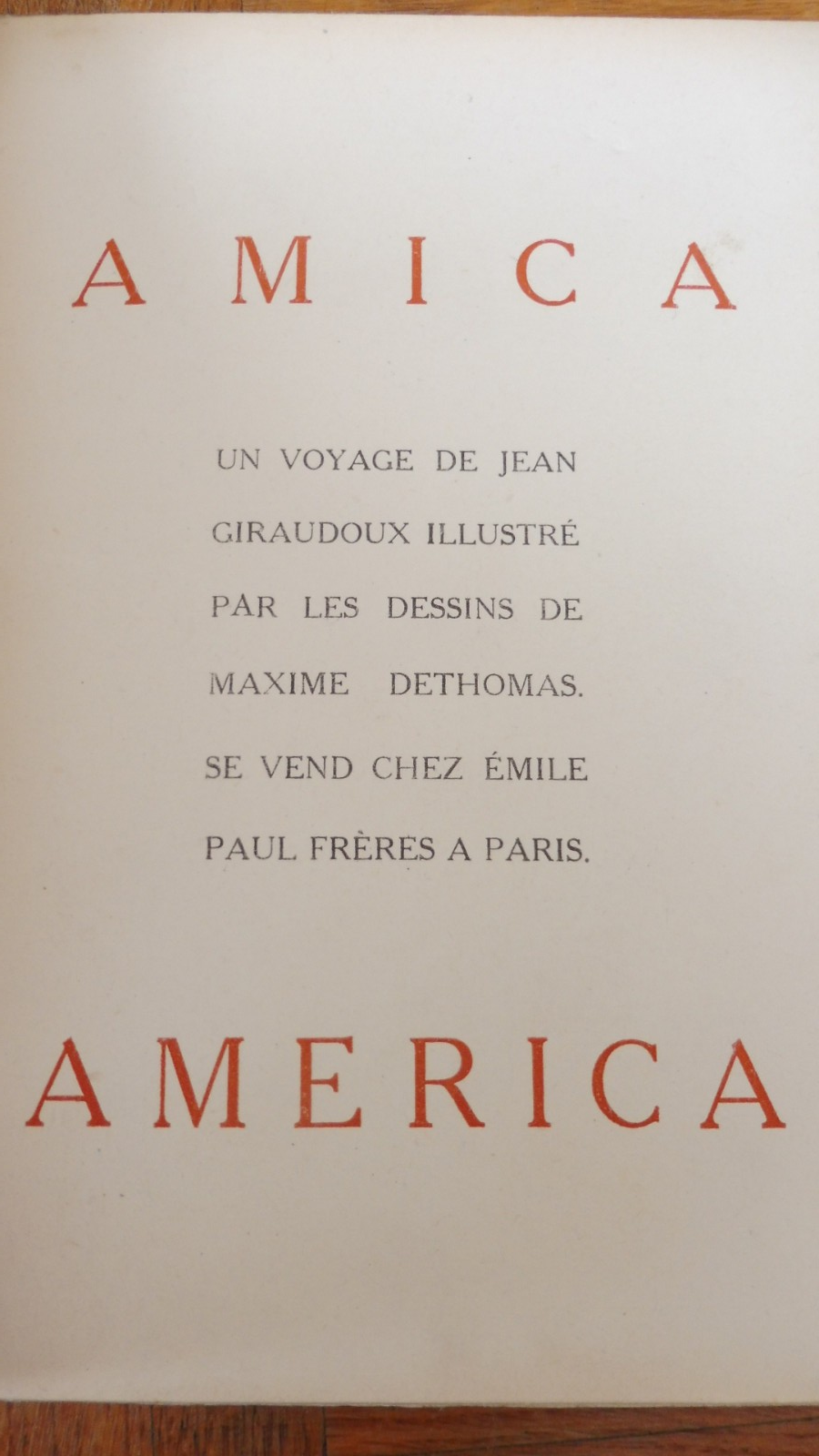 Amica America (Jean Giraudoux) 1918 illus. Dethomas EO