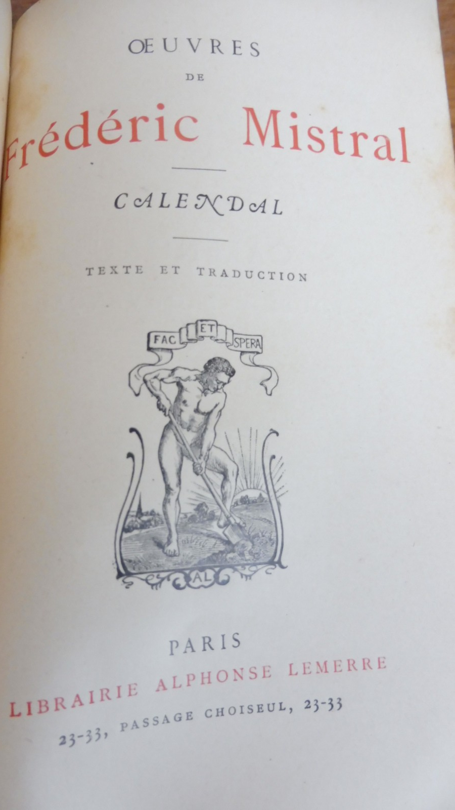 Calendal (Frédéric Mistral) s.d.