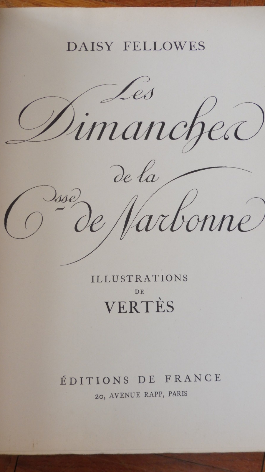 Les Dimanches de la comtesse de Narbonne (Daisy Fellowes) 1935 illus. Vertès