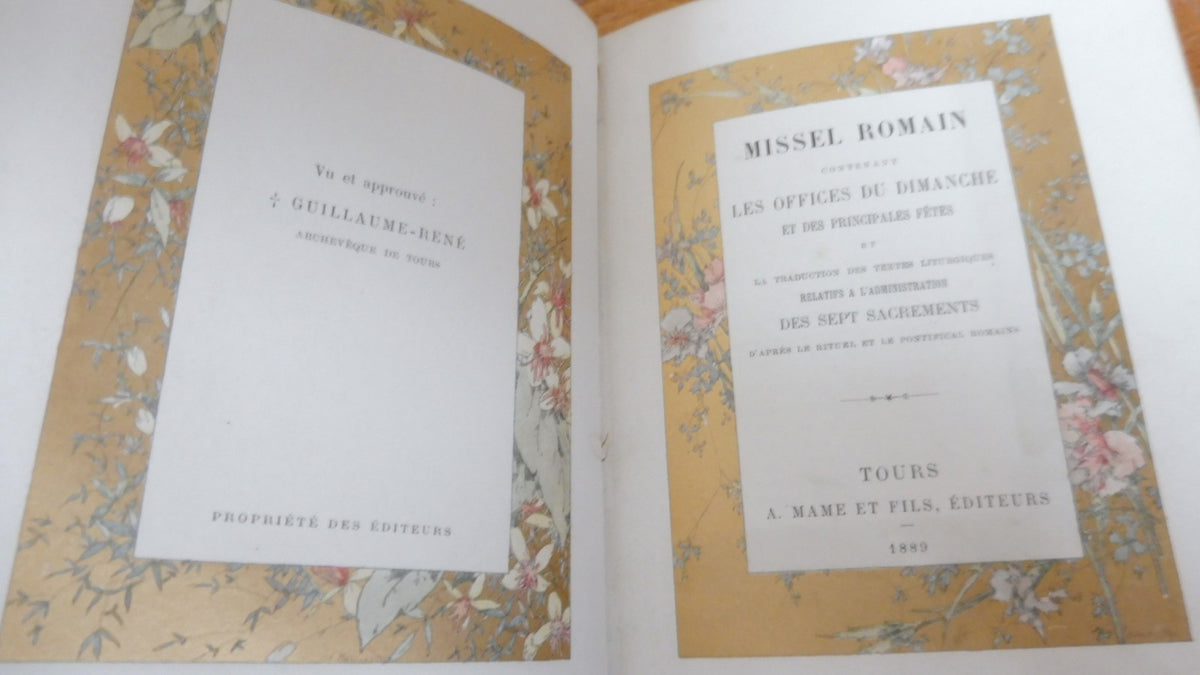 Missel romain 1889 belle reliure petits fers