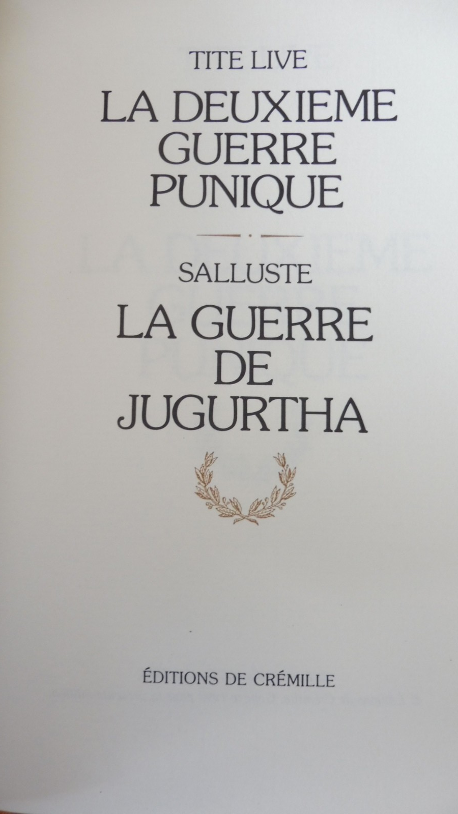 Oeuvres de Saluste, Tite Live 1988