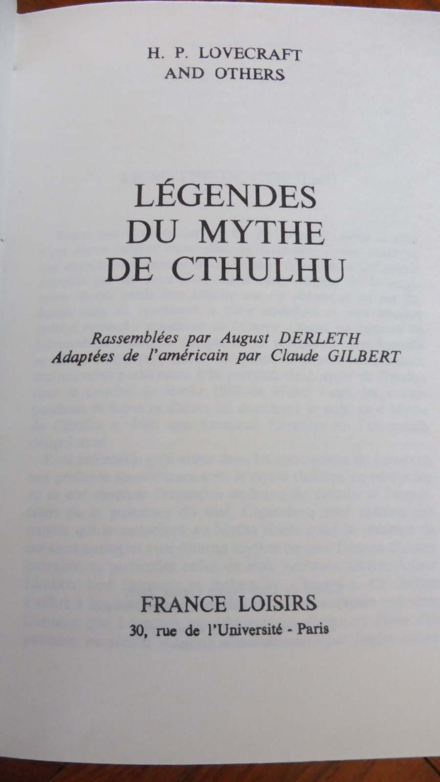 Légendes du mythe de Cthulhu (Lovecraft) 1975