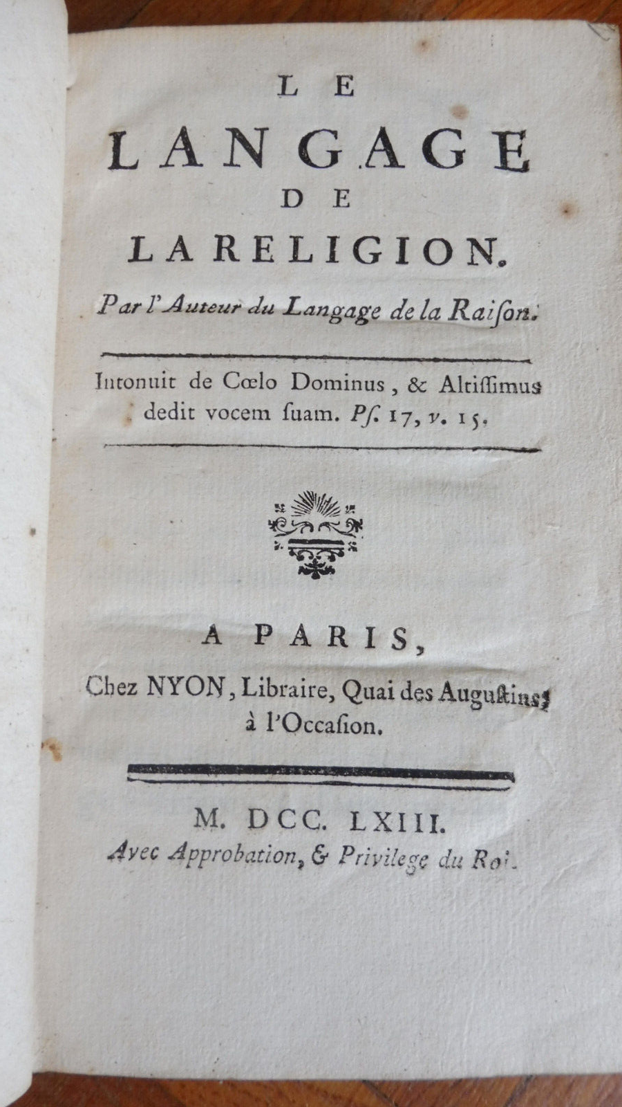Le Langage de la religion (Caraccioli) 1763
