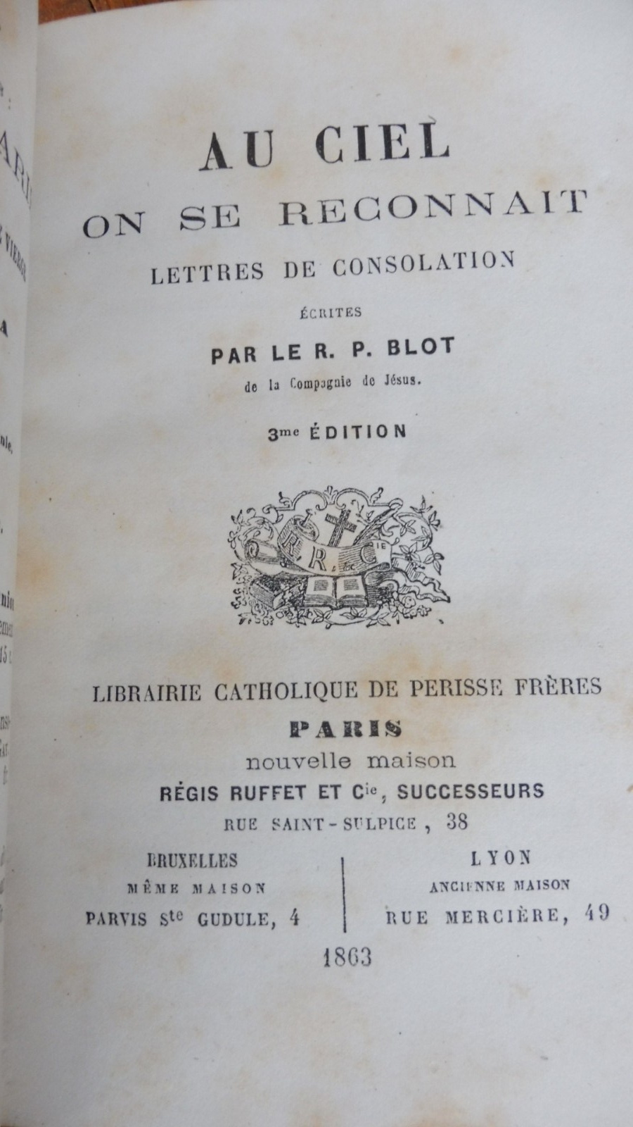Au ciel on se reconnait (R. P. Blot) 1863