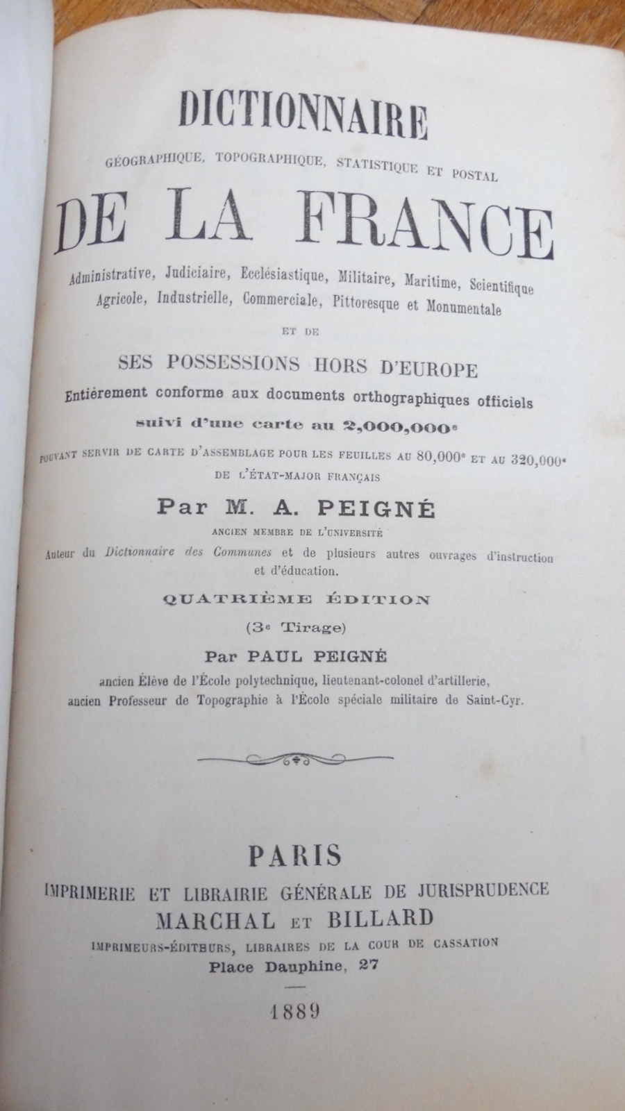 Dictionnaire de la France (A. Peigné) 1889