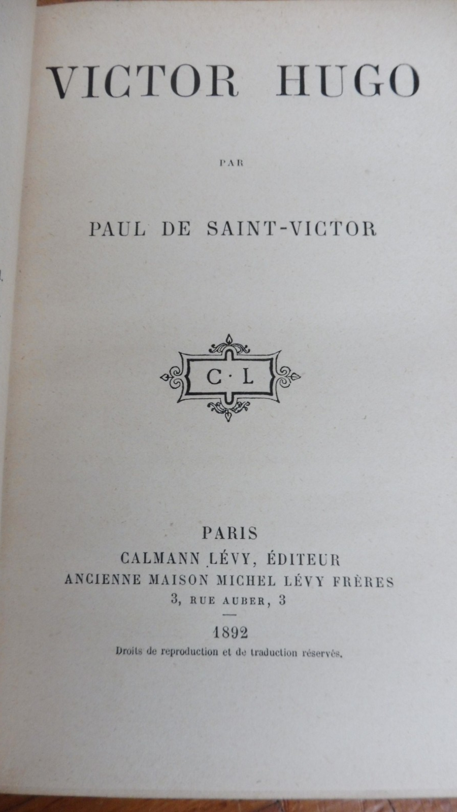 Victor Hugo (Paul de Saint-Victor) 1892