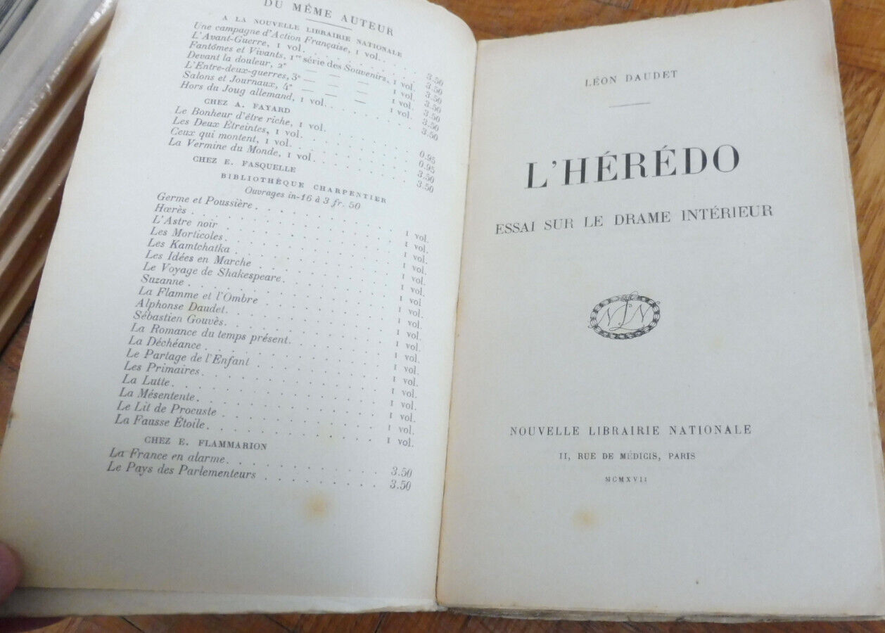 L'Hérédo. Essai sur le drame intérieur (Léon Daudet) 1917