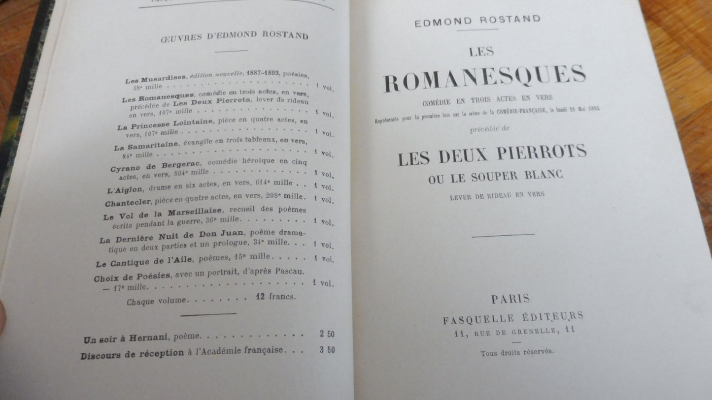 Les Romanesques (Edmond Rostand) s.d.