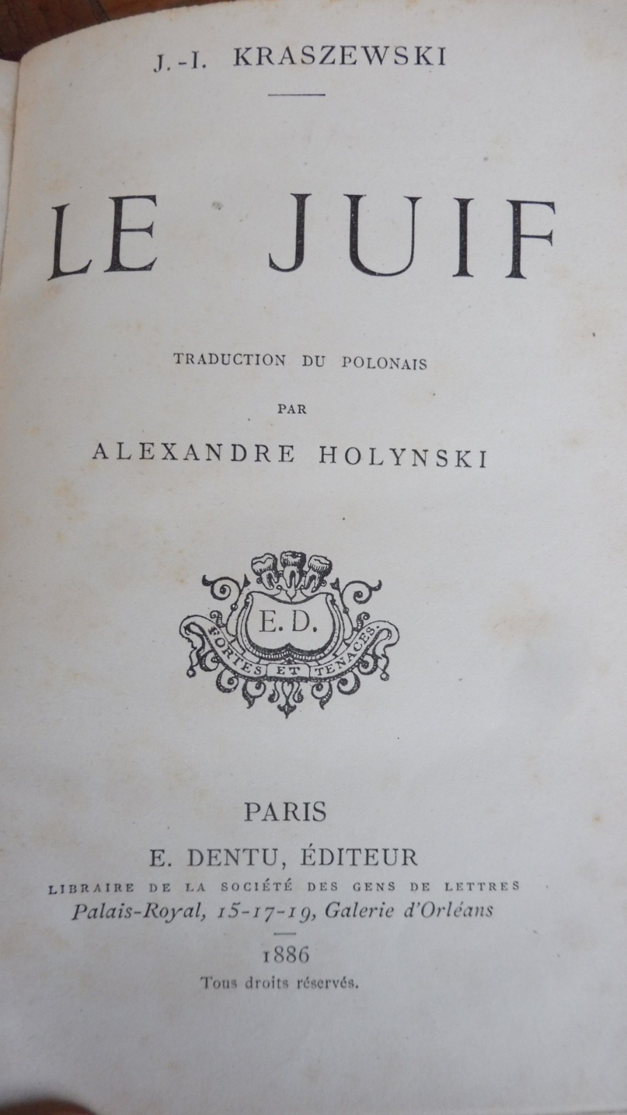 Le Juif (J.-I. Kraszewski) 1886