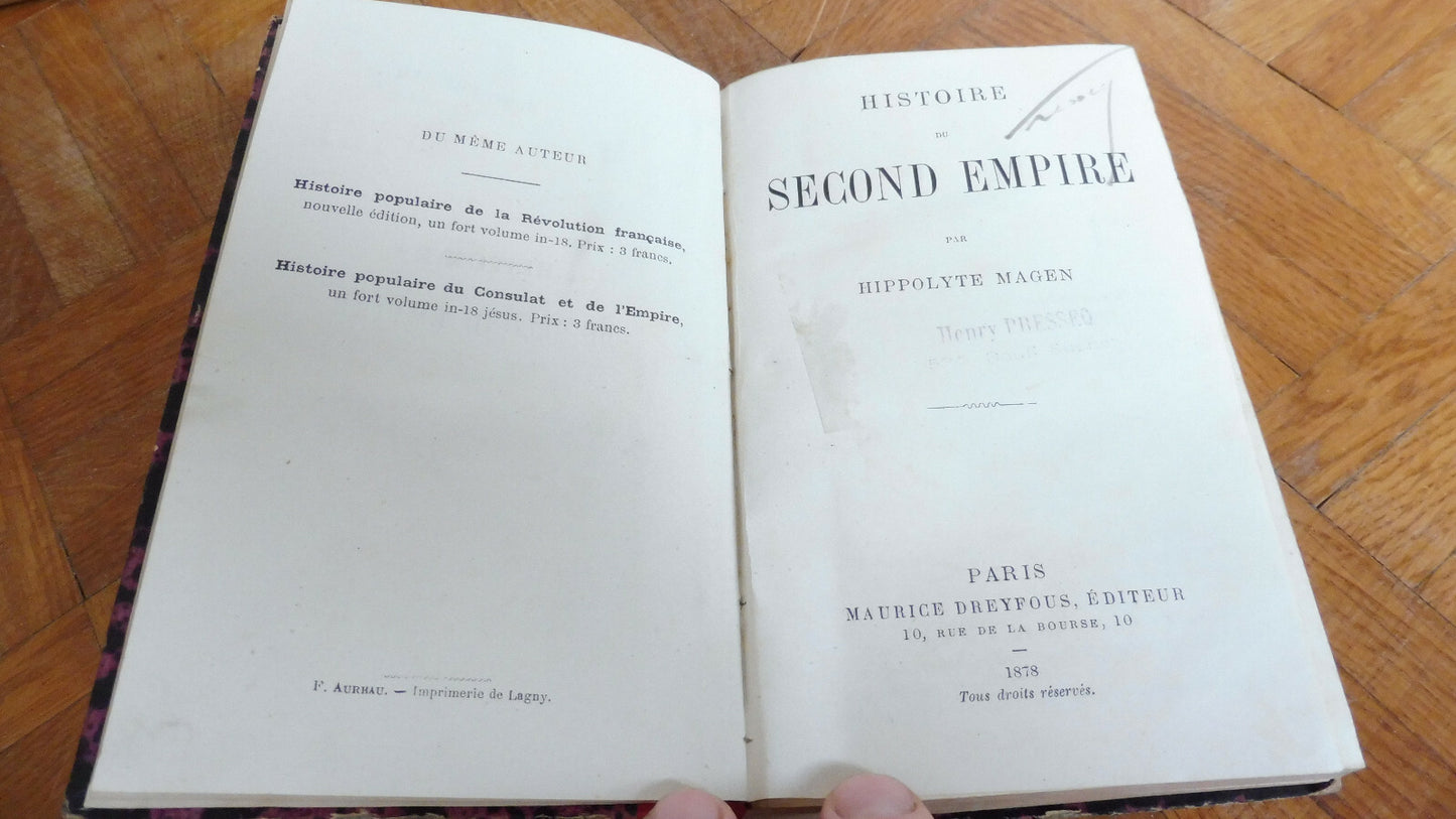 Histoire du Second Empire (Hippolyte Mangen) 1878
