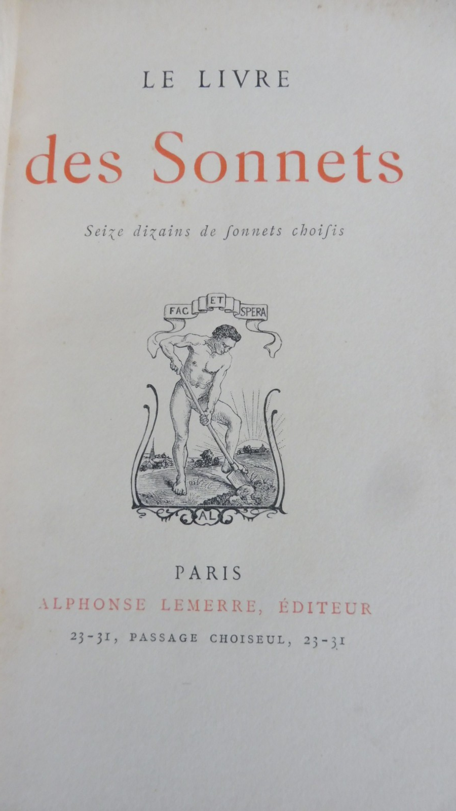 Le Livre des sonnets s.d.