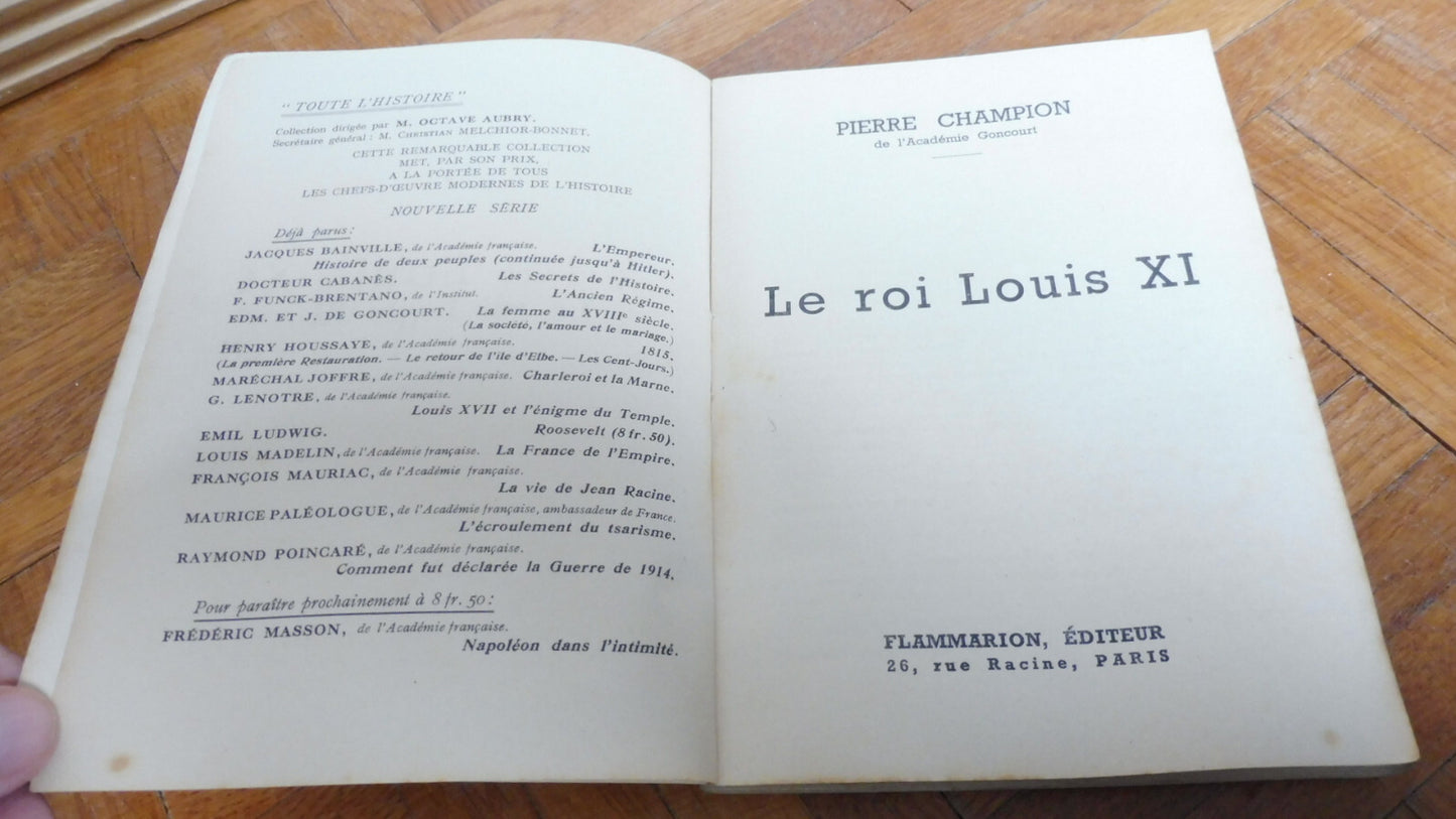 Le Roi Louis XI (Pierre Champion) 1940