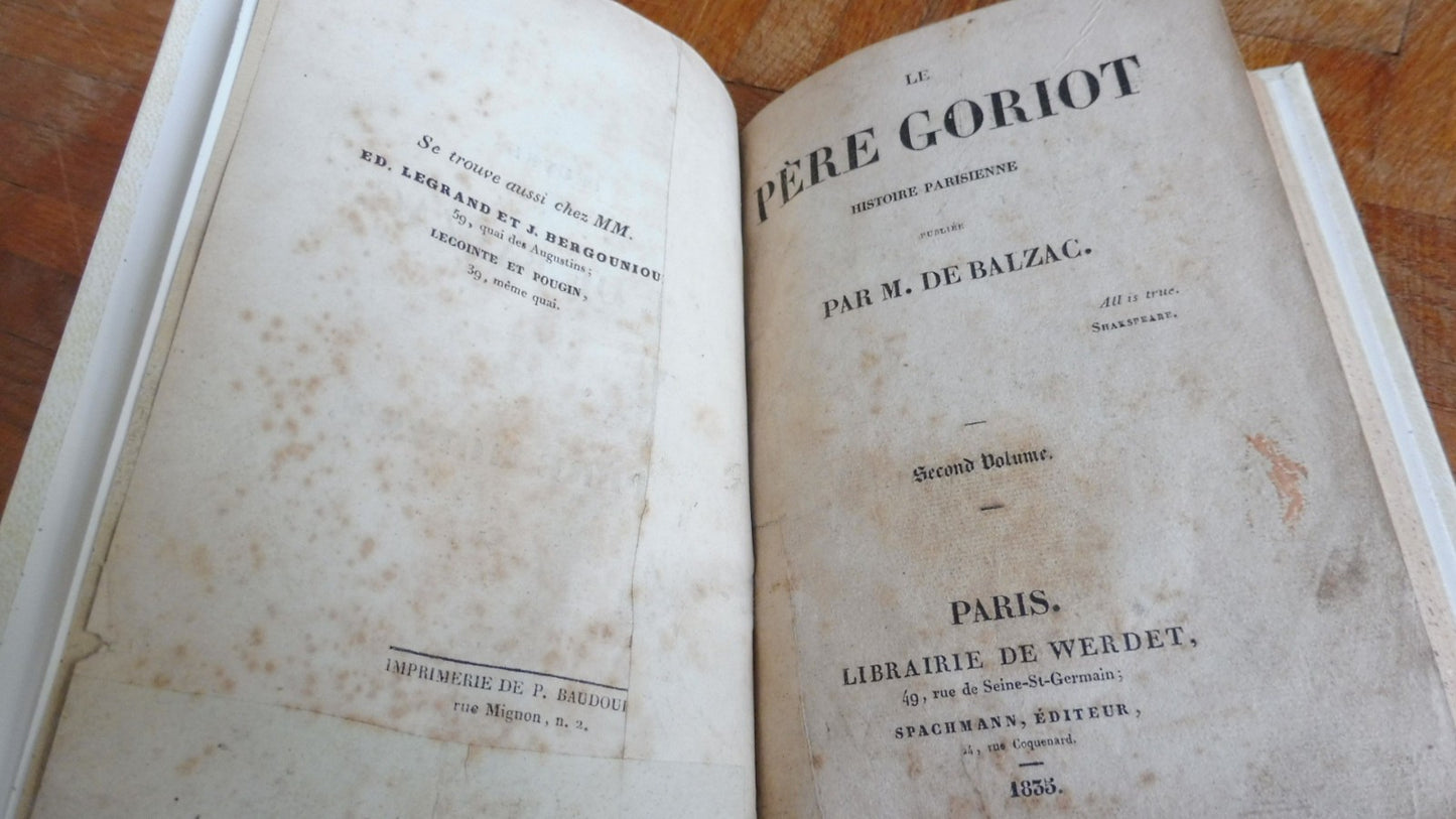 Le Père Goriot (Honoré de Balzac) 1835 2/2 EO
