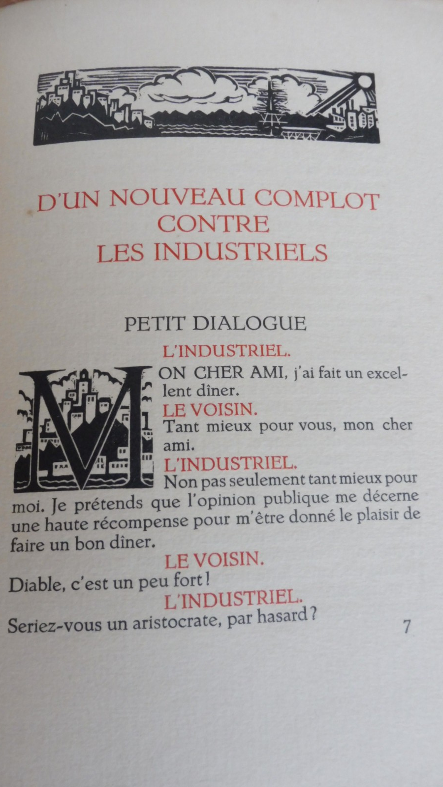D'un nouveau complot contre les industriels (Stendhal) 1925 Hollande