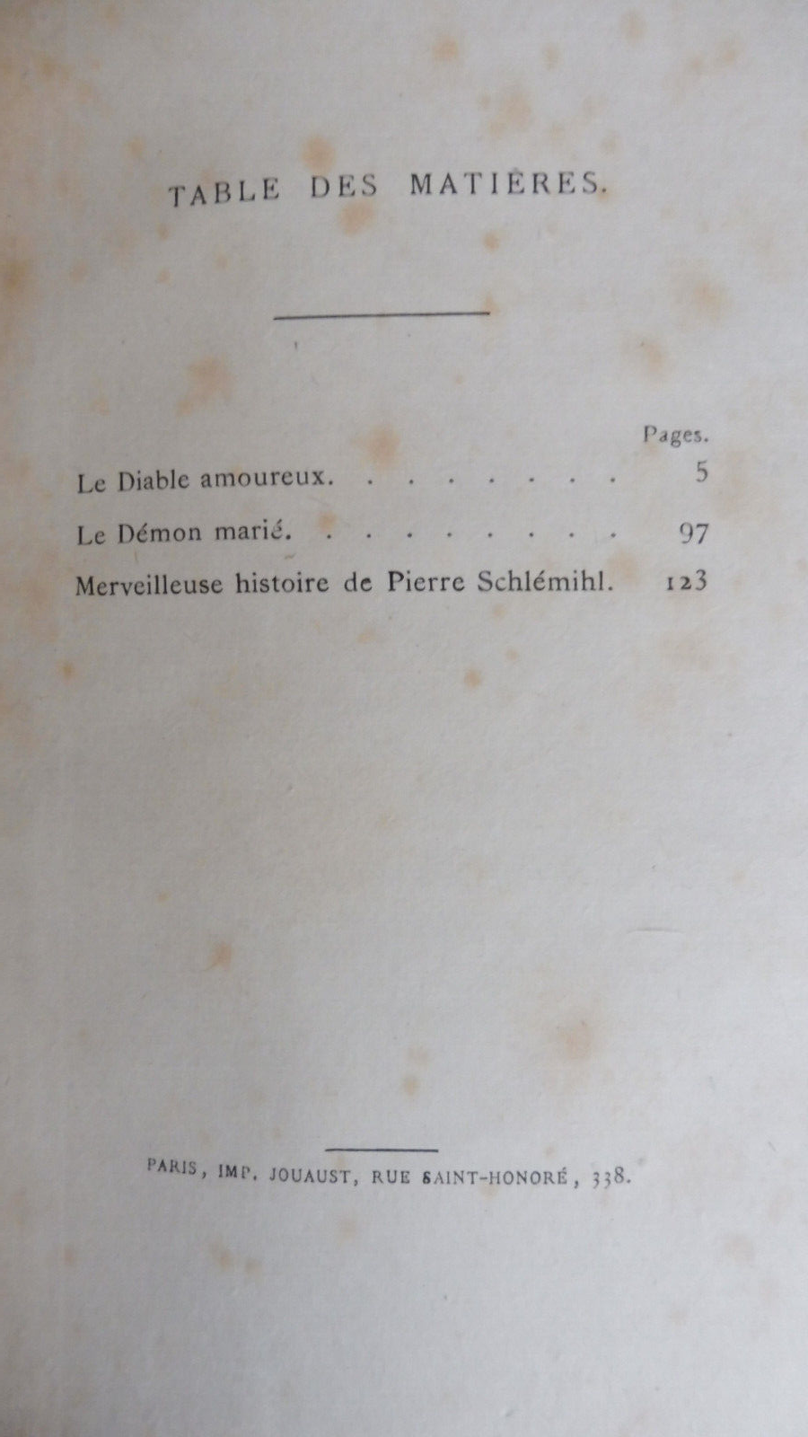 Contes fantastiques (Cazotte, Machiavel, Schlemihl) 1867