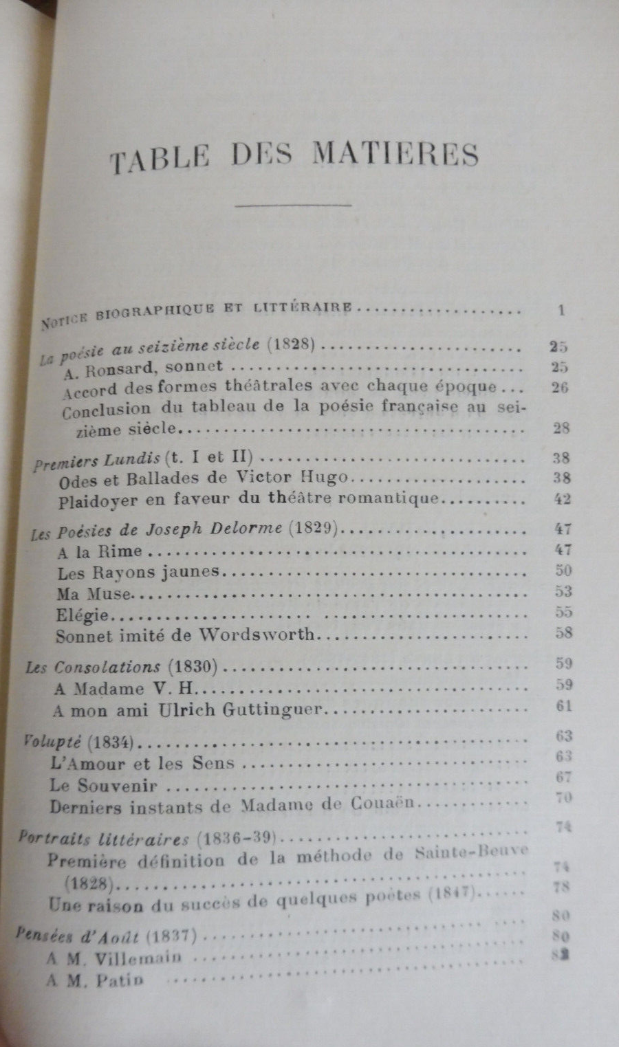 Oeuvres choisies de Sainte-Beuve 1926