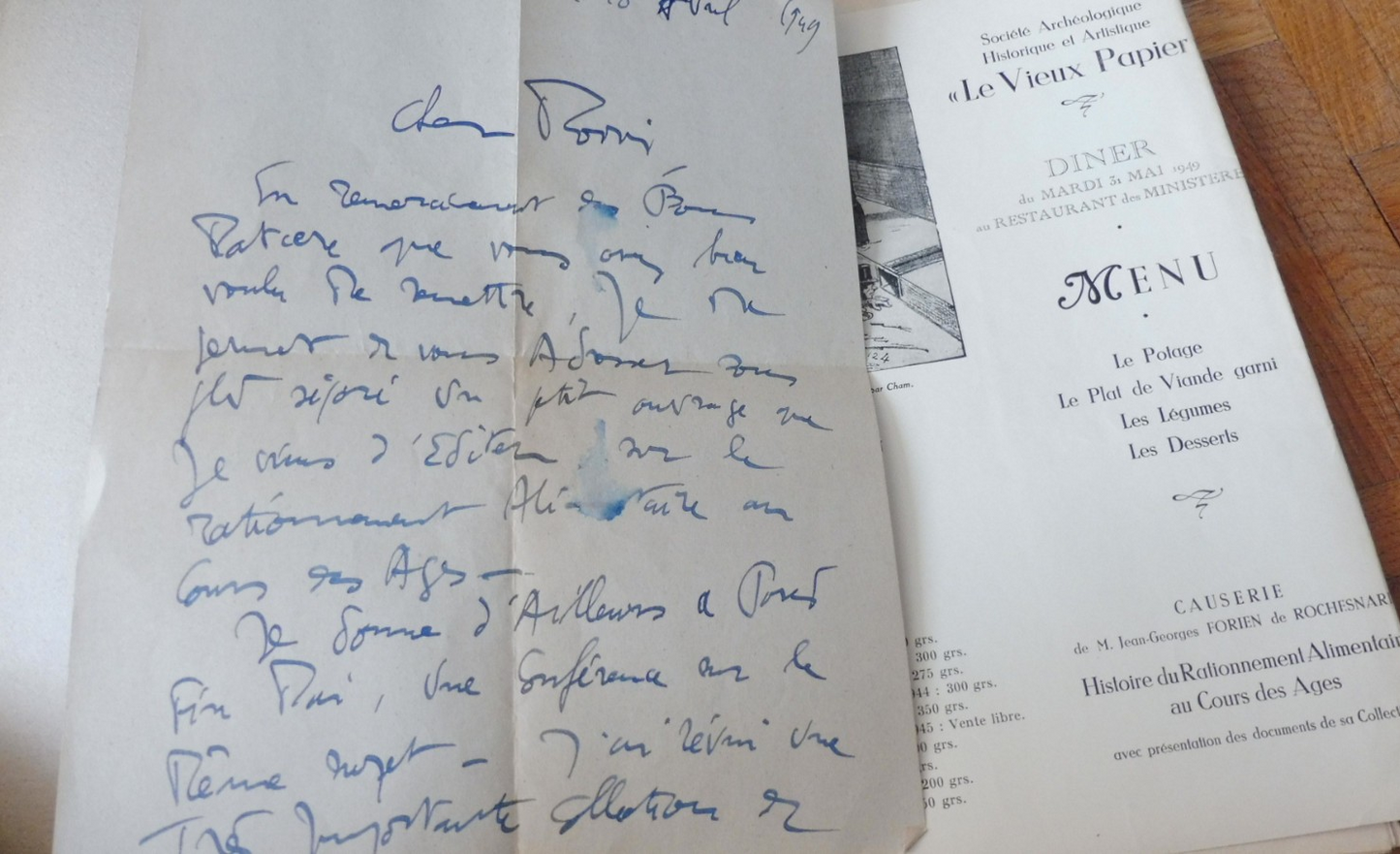 Histoire du rationnement alimentaire (Forien de Rochesnard) 1949