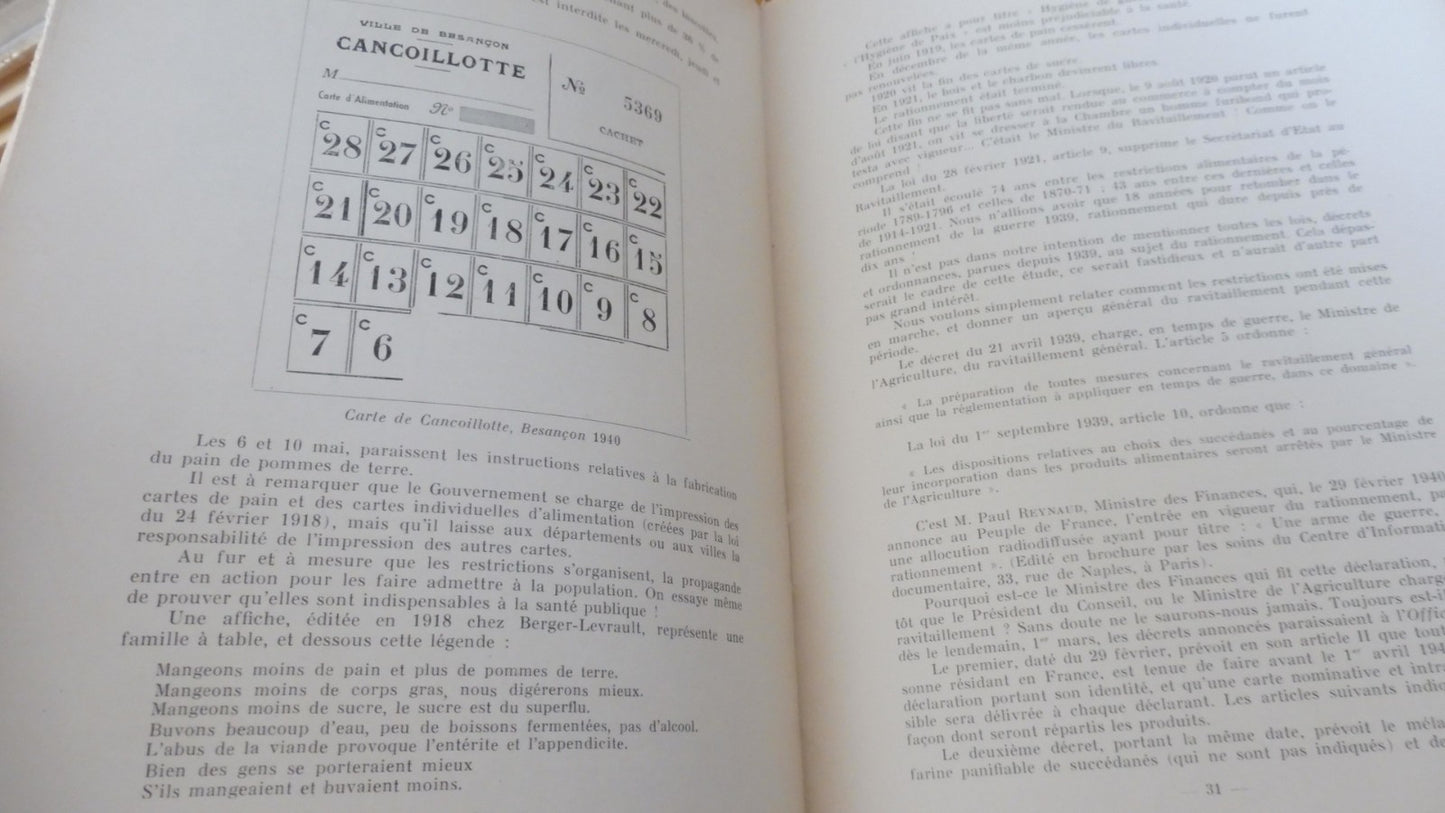 Histoire du rationnement alimentaire (Forien de Rochesnard) 1949