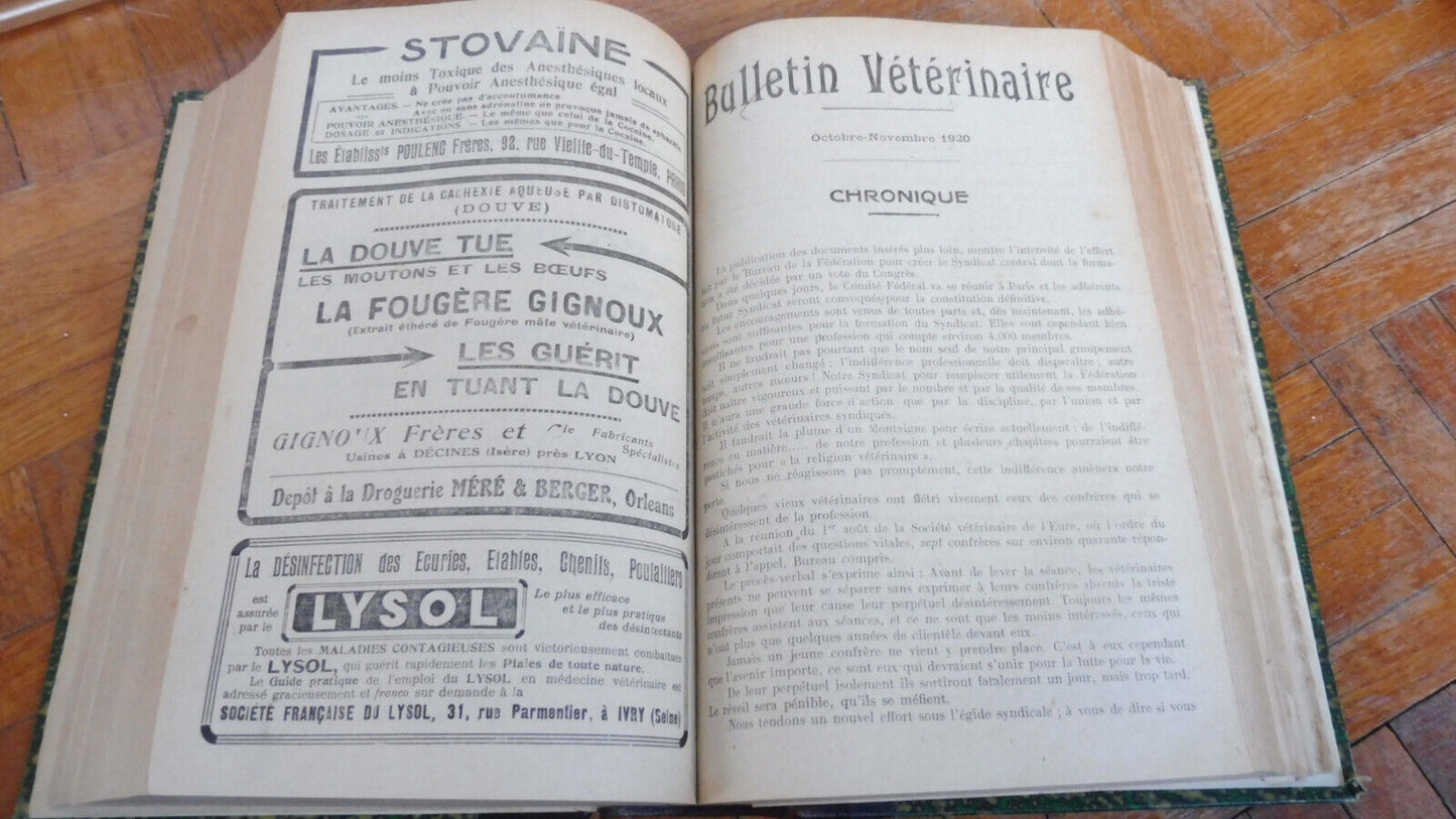 Bulletin vétérinaire 1919-1922 (René Bissauge) LOIRET