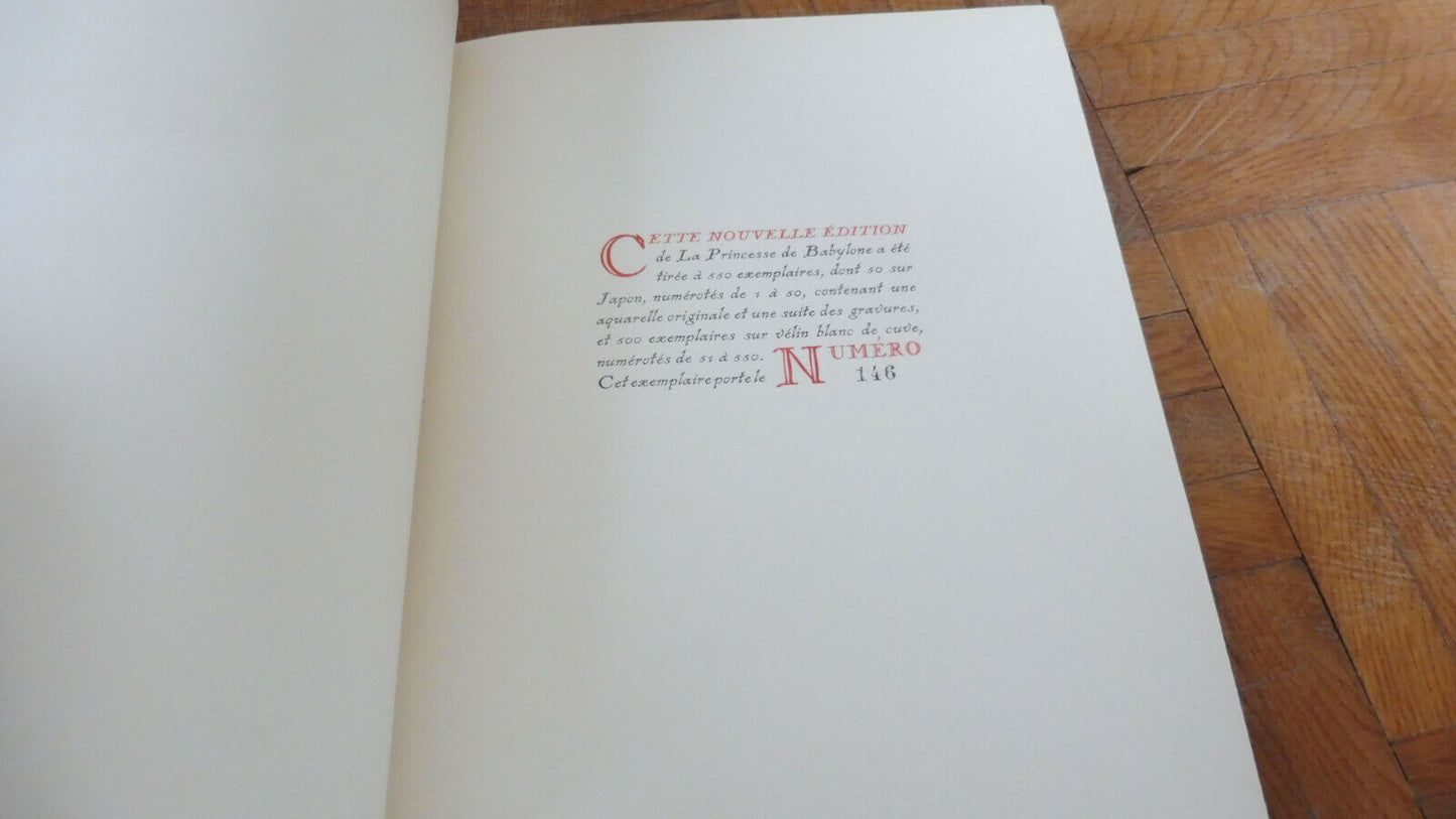 La Princesse de Babylone (Voltaire) 1925 illus. Barte NUMEROTE VELIN
