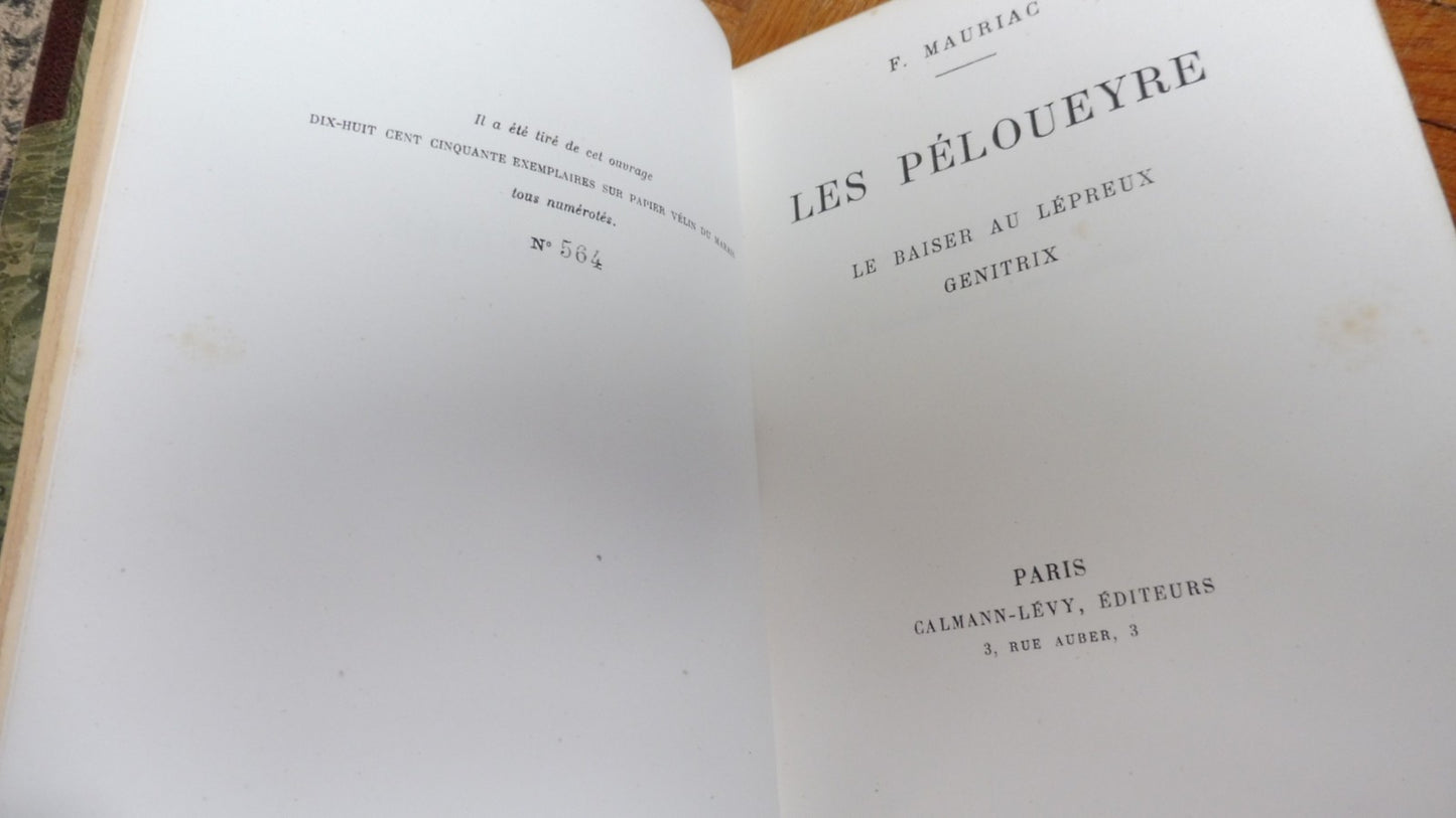 Les Péloueyre (F. Mauriac) 1925 VELIN