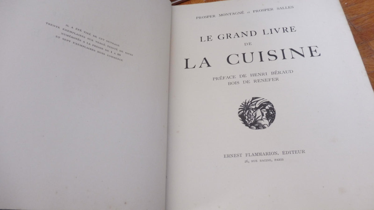 Le Grand livre de cuisine (P. Montagné et P. Salles) 1929