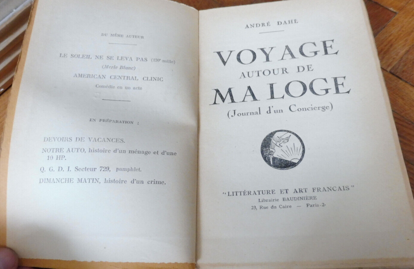 Voyage autour de ma loge (André Dahl) 1924 EO