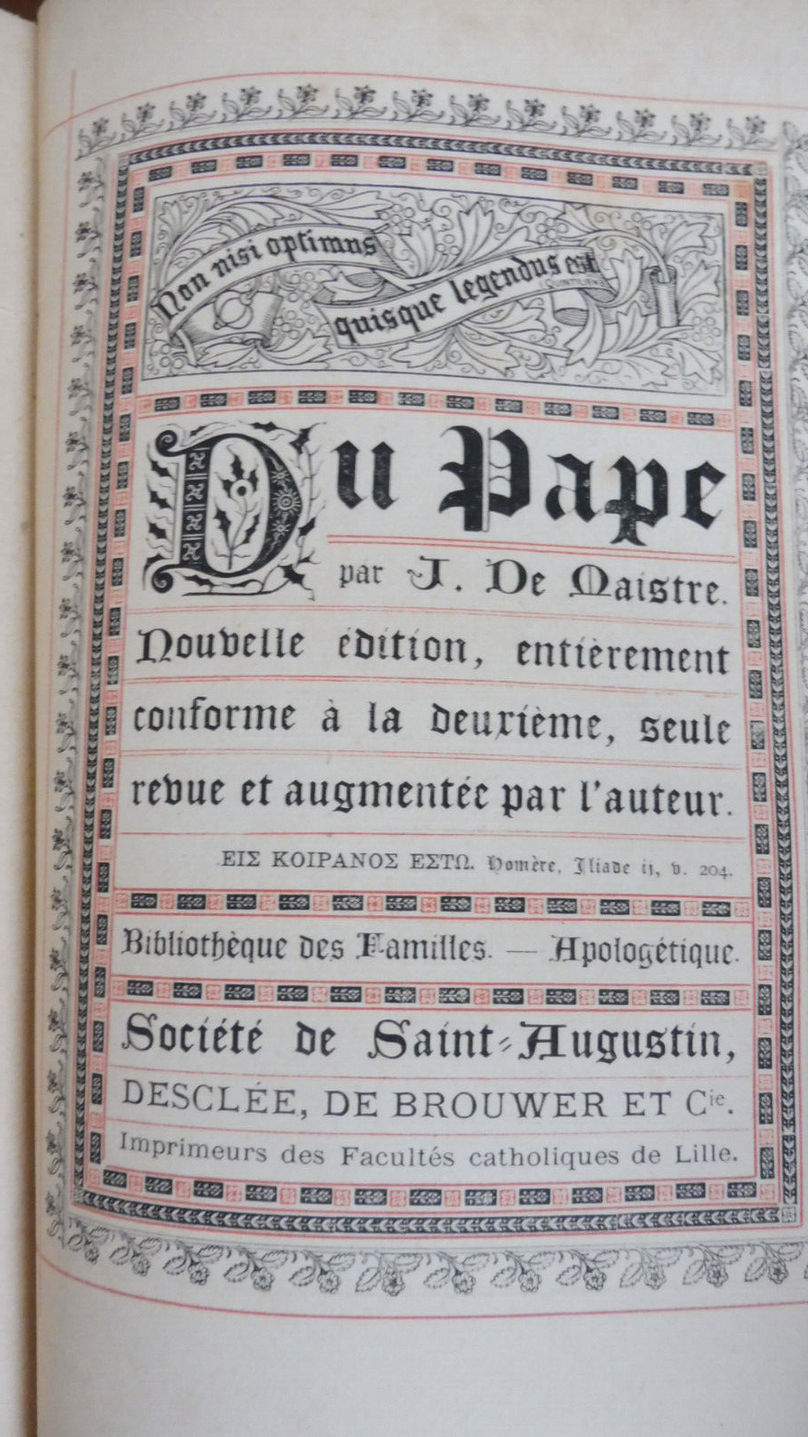 Du Pape (Joseph De Maistre) s.d.