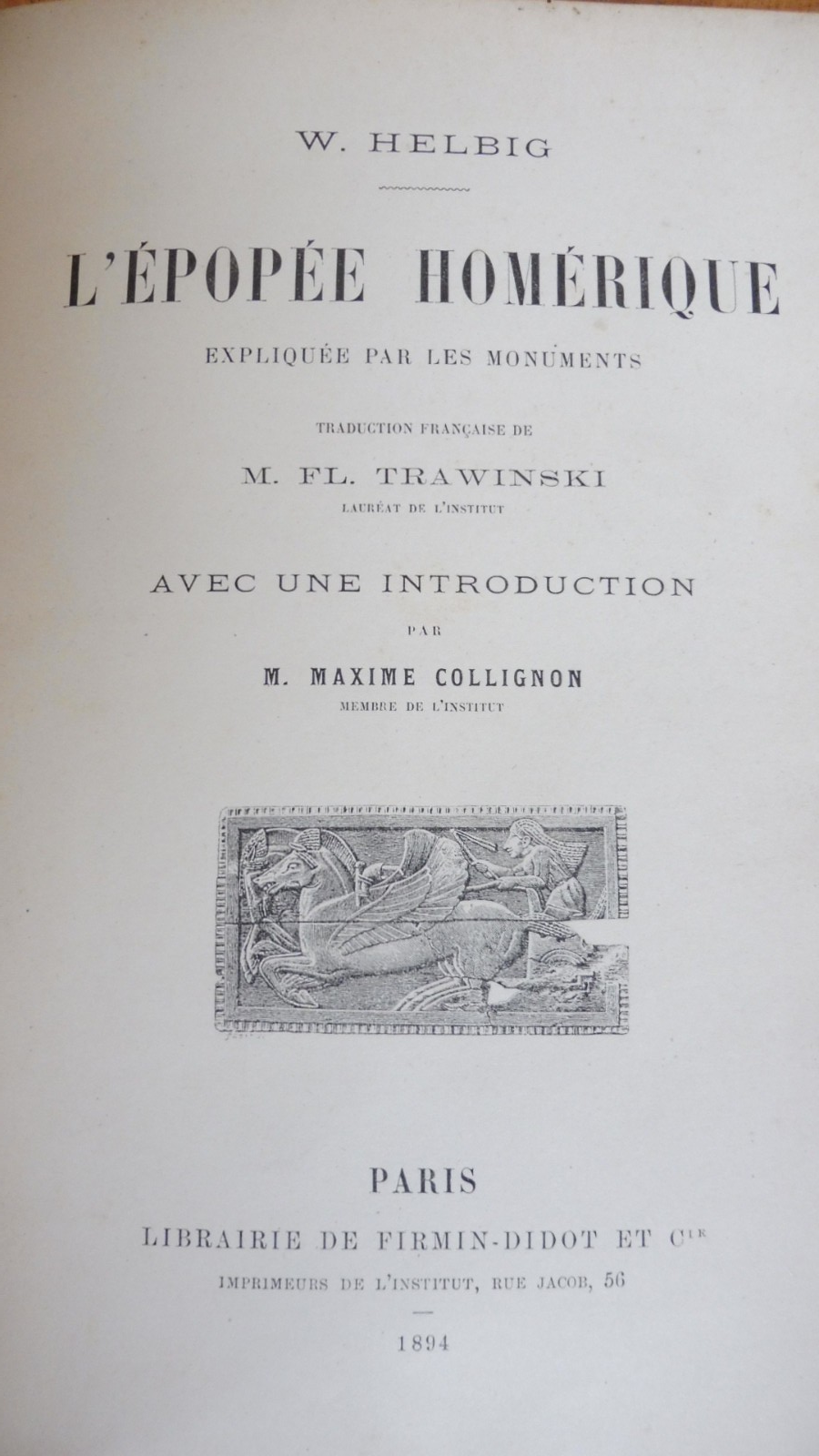 L'Epopée homérique (W. Helbig) 1894