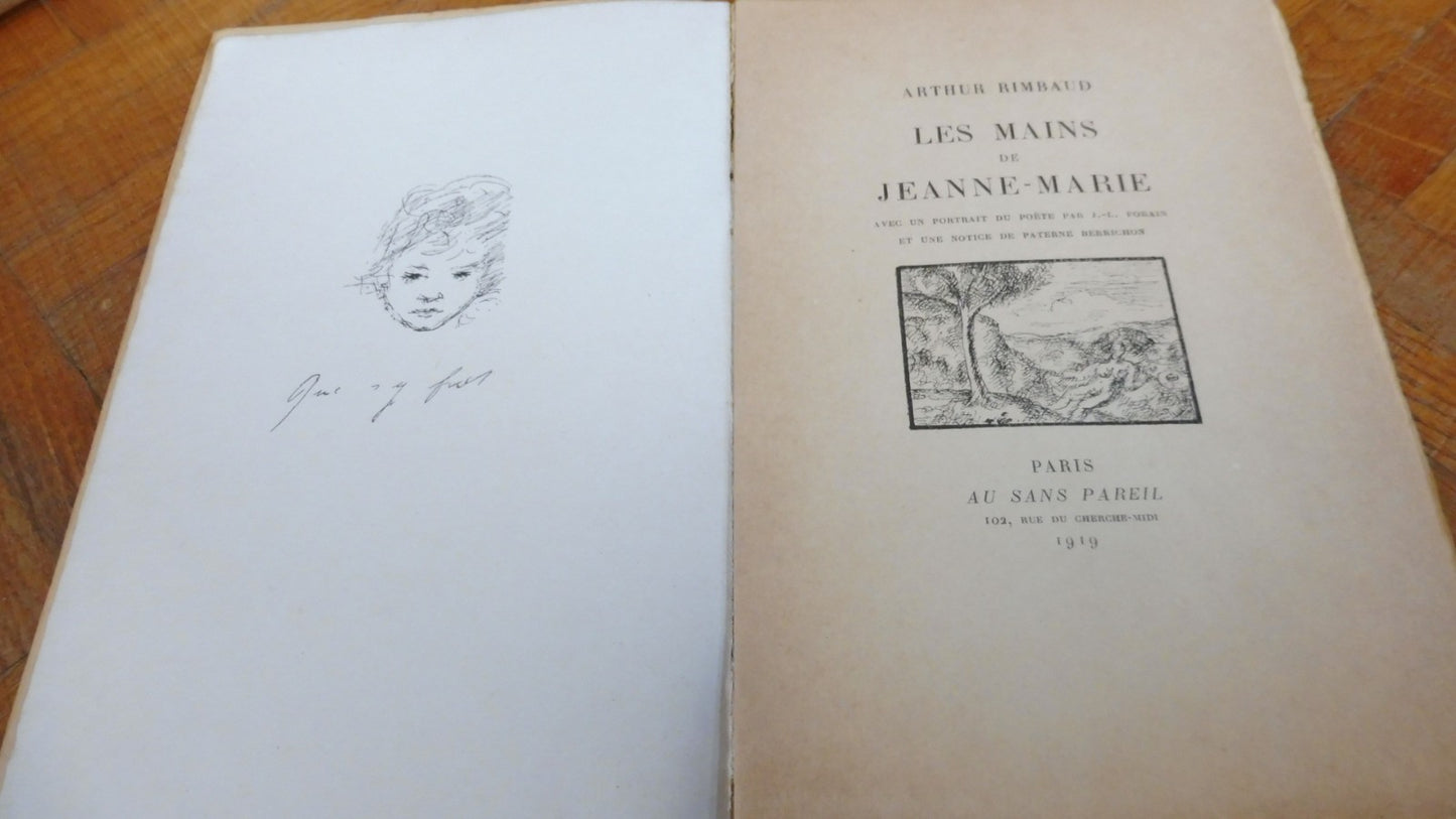 Les Mains de Jeanne-Marie (Arthur Rimbaud) 1919 NUMEROTE Vergé dArches EO