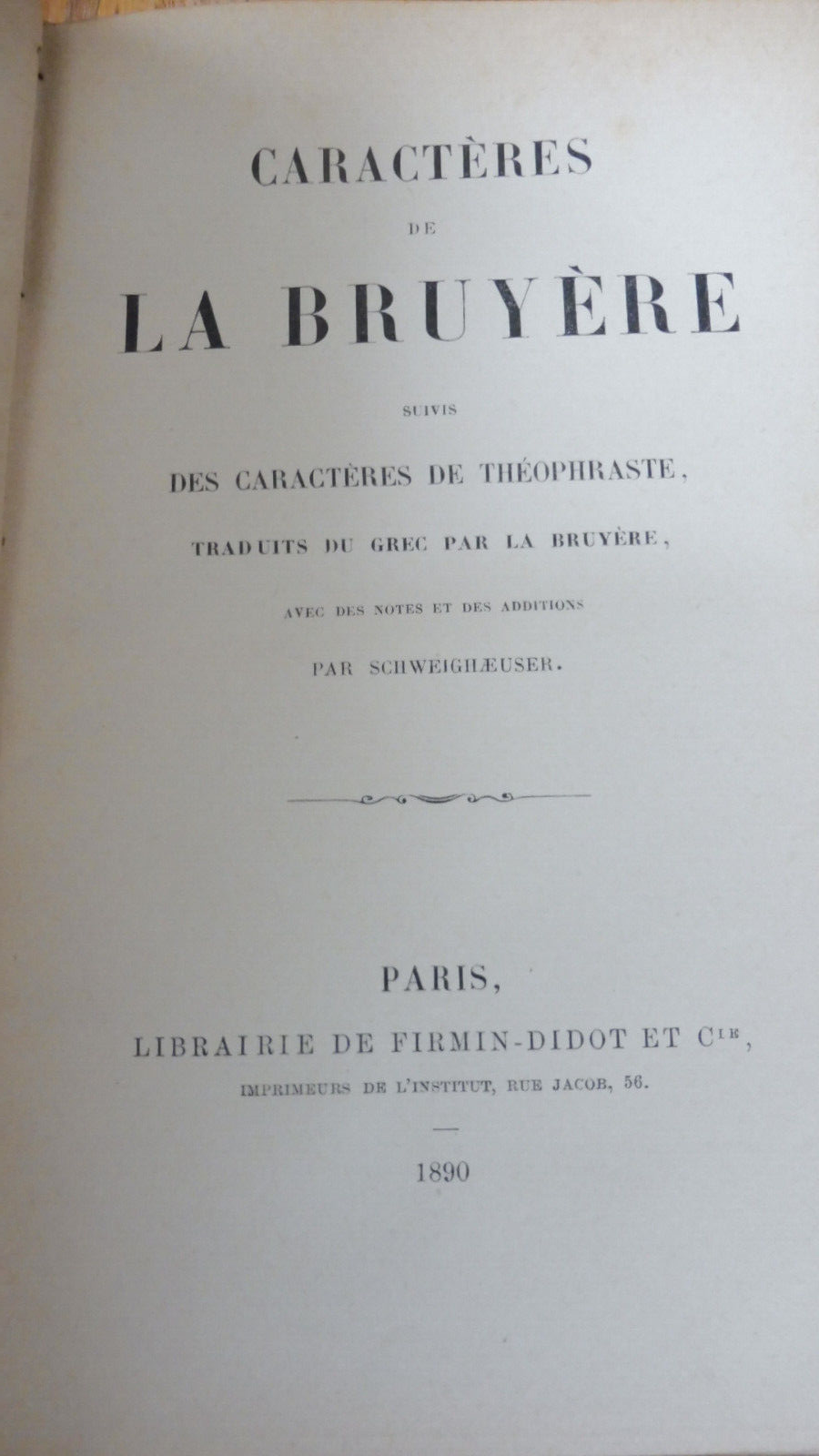 Les Caractères ( La Bruyère) 1890
