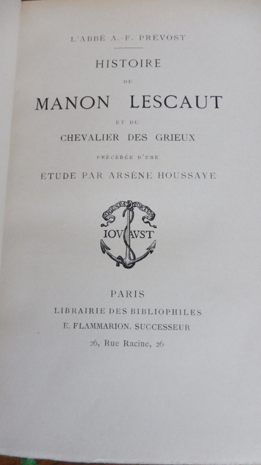Manon Lescaut (l'Abbé Prévost) s.d.