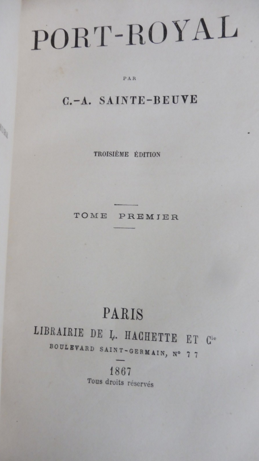 Port-Royal (Sainte Beuve) 1867 7/7