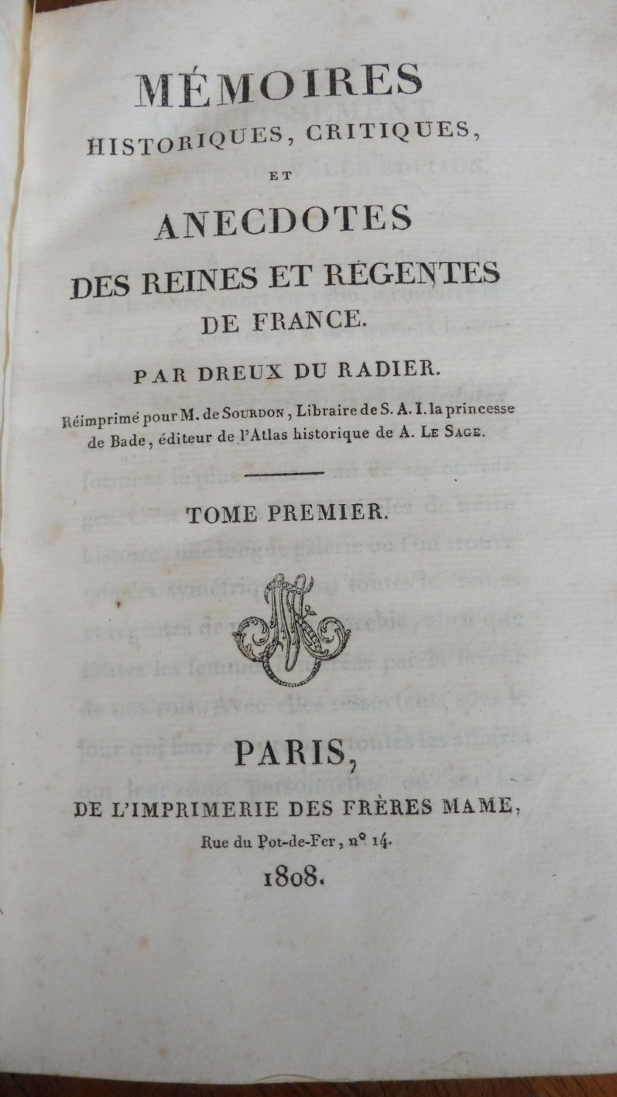 Mémoires historiques des reines de France (Dreux du Radier) 1808 6/6