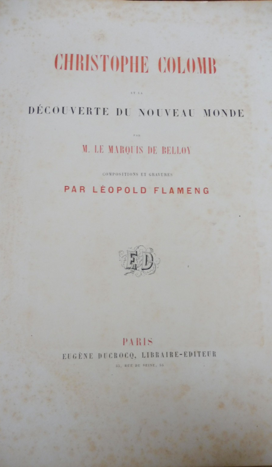 Christophe Colomb et la découverte du Nouveau Monde (De Belloy) s.d.