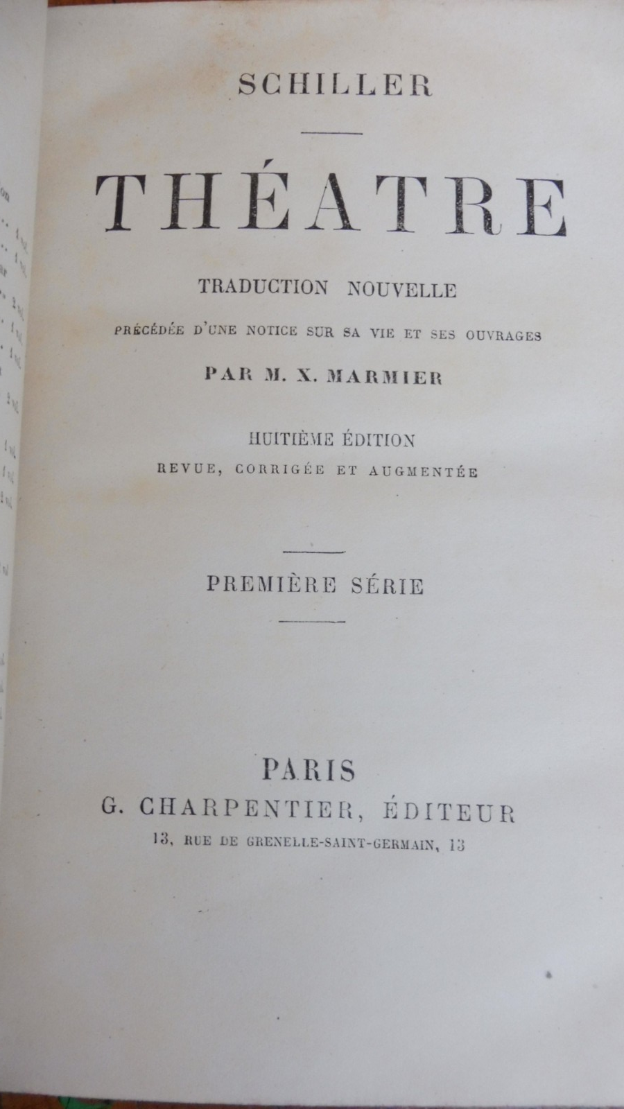 Oeuvres de Schiller s.d. 5 vol.